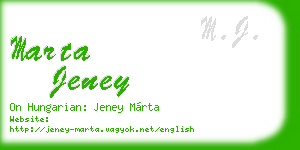 marta jeney business card